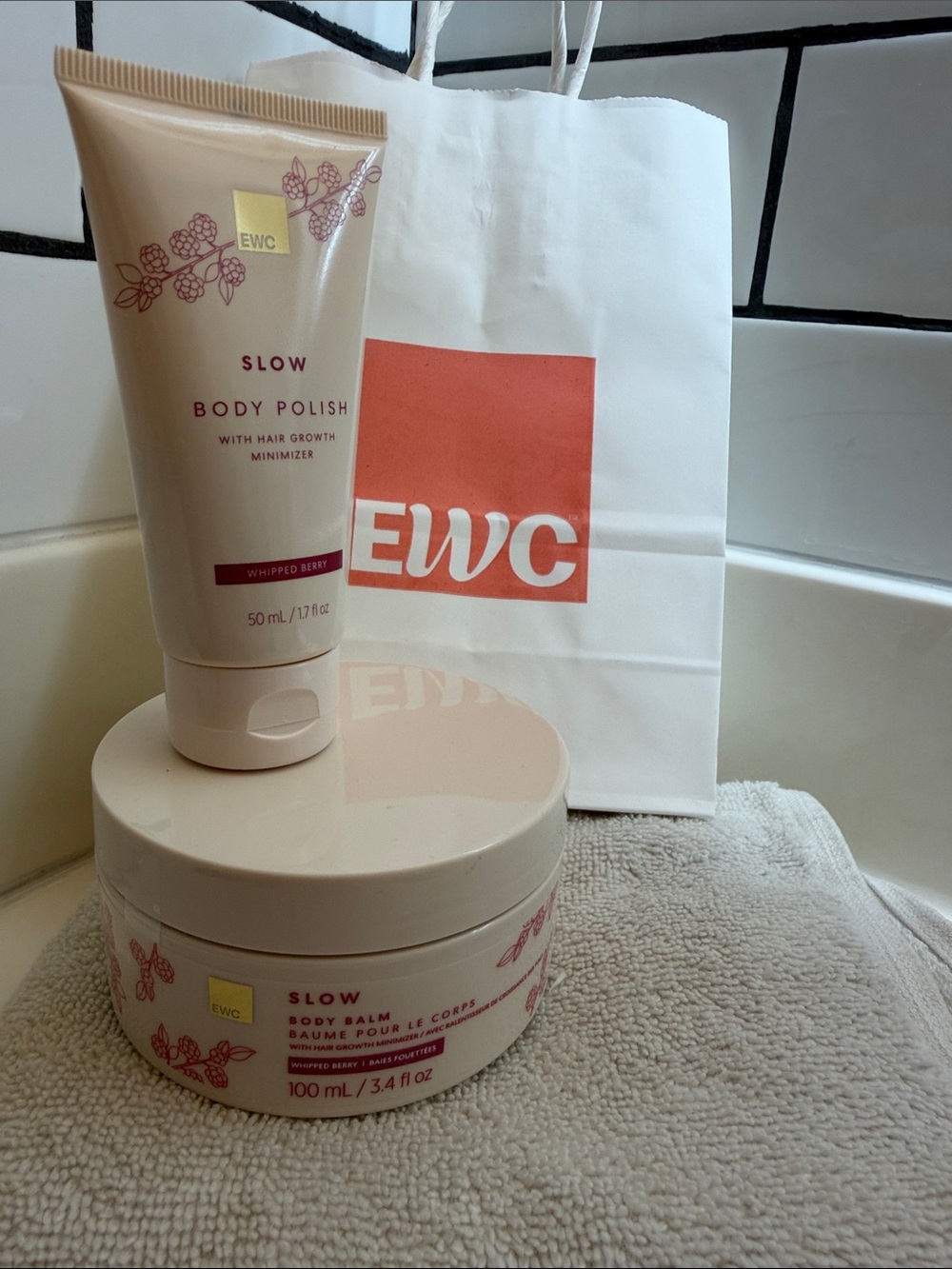 EWC Slow Hair Growth Minimizer Whipped Berry Body Polish & Balm 1.7 & 3.4 oz.